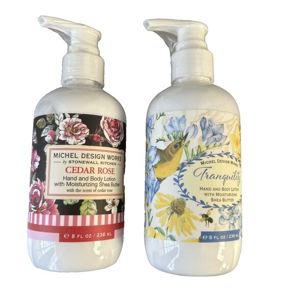 LOT Of 2- Michel Design Works Hand & Body Lotion Tranquility and Cedar Rose NEW - Picture 9 of 9